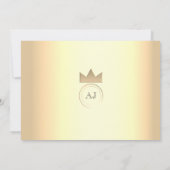 Invitation Mariage photo de luxe Marine et Gold (Dos)