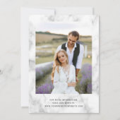 Invitation Mariage Photo de Marbre d'agate dorée violette mod (Dos)