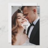 Invitation Mariage photo de monogramme minimal moderne (Dos)