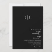 Invitation Mariage photo de Monogramme noir classique moderne (Devant)