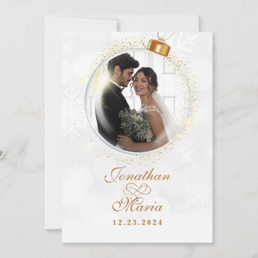 Invitation Mariage photo de Noël (Devant)