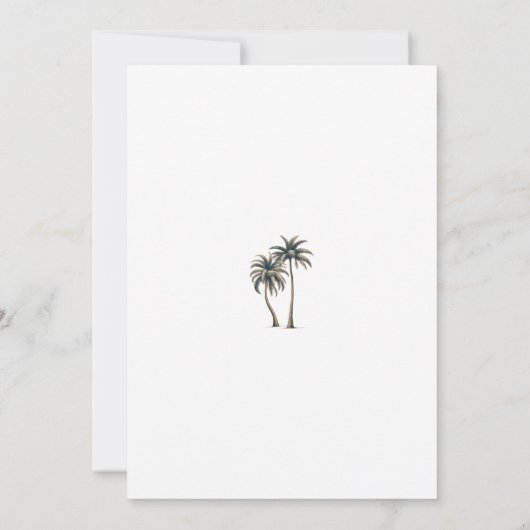 Invitation Mariage photo de palmier tropical Enregistrer la d (Dos)