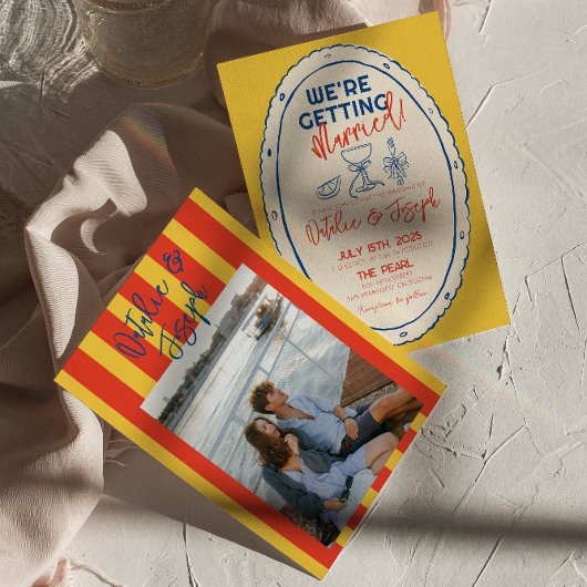 Invitation Mariage photo de  photo illustré de couleur