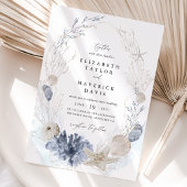 Invitation Mariage Photo de Plage Côtière Bleue