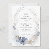Invitation Mariage Photo de Plage Côtière Bleue (Devant)