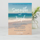 Invitation Mariage photo de plage Deep Blue (Debout devant)