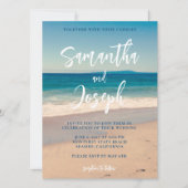 Invitation Mariage photo de plage Deep Blue (Devant)