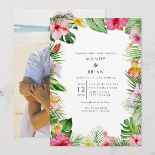 Invitation Mariage photo de plage tropicale