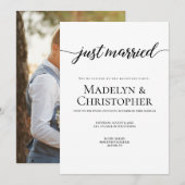 Invitation Mariage Photo de réception seulement Tout juste ma (Devant / Derrière)