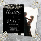 Invitation Mariage photo de script Black White