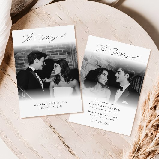 Invitation Mariage photo de script de calligraphie minimale s