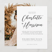 Invitation Mariage photo de script manuscrit moderne (Devant / Derrière)