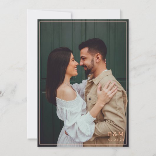 Invitation Mariage photo de script noir et blanc à la main (Dos)