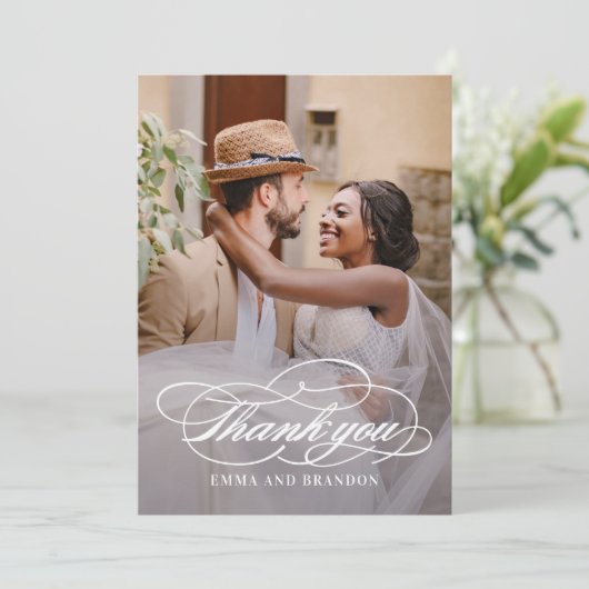 Invitation Mariage photo de script poétique (Debout devant)