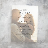 Invitation Mariage photo de script romantique simple