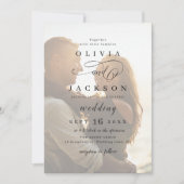Invitation Mariage photo de script romantique simple (Devant)