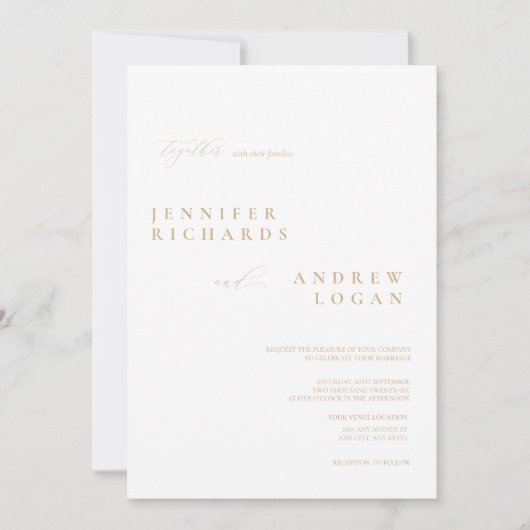 Invitation Mariage photo de script simple (Devant)