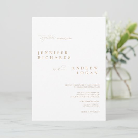 Invitation Mariage photo de script simple (Debout devant)