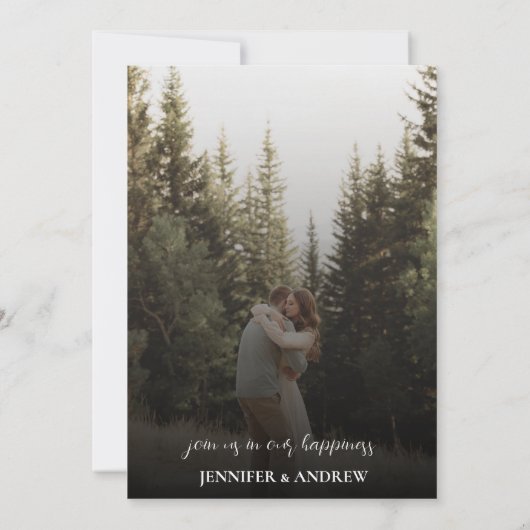 Invitation Mariage photo de script simple (Dos)