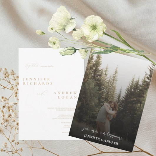 Invitation Mariage photo de script simple