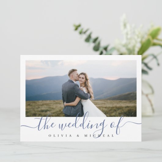 Invitation Mariage photo de script simple et moderne (Debout devant)