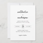 Invitation Mariage photo de script simple moderne (Devant)