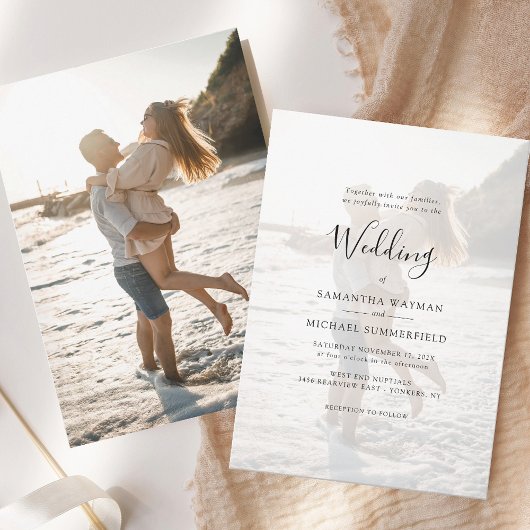 Invitation Mariage photo de superposition moderne