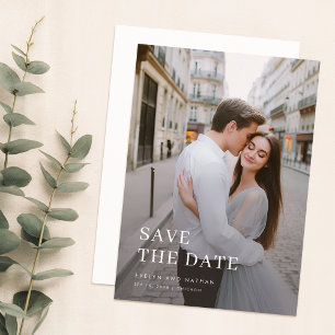 Invitation Mariage photo de superposition moderne Date de sau