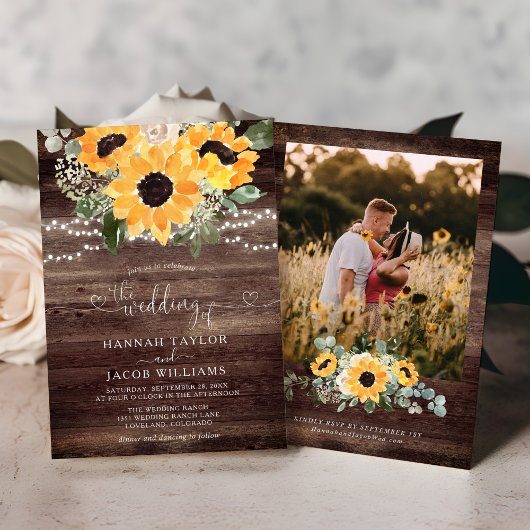 Invitation Mariage photo de Tournesol du Pays