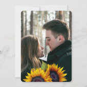 Invitation Mariage photo de tournesol rustique (Dos)