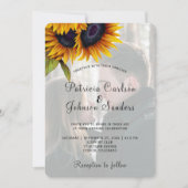 Invitation Mariage photo de tournesol rustique (Devant)