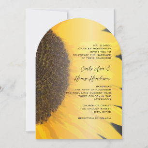 Invitation Mariage photo de tournesol rustique