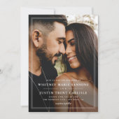 Invitation Mariage photo de typographie classique simple (Devant)