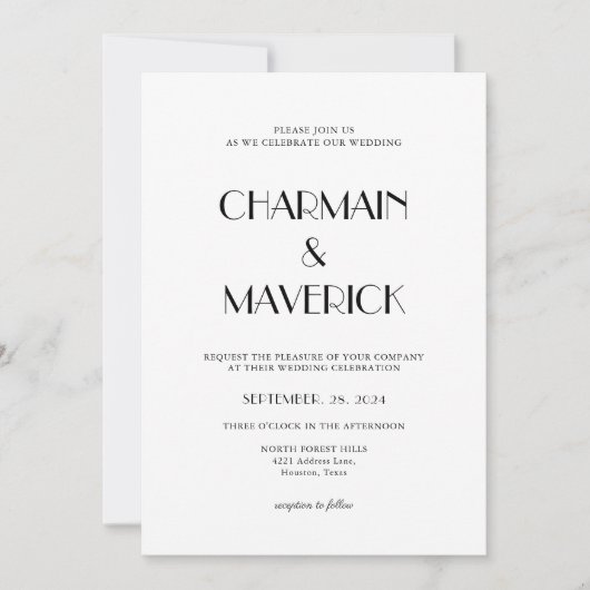 Invitation Mariage photo de typographie de script en gras (Devant)