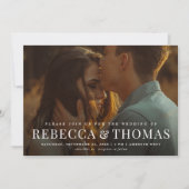 Invitation Mariage photo de typographie moderne (Devant)