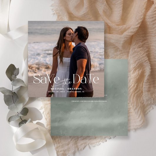 Invitation Mariage photo de typographie moderne