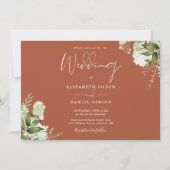 Invitation Mariage Photo de verdure botanique en terre cuite (Devant)