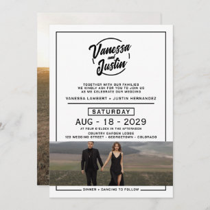 Invitation Mariage photo décontracté