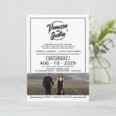 Invitation Mariage photo décontracté avec code QR (Debout devant)