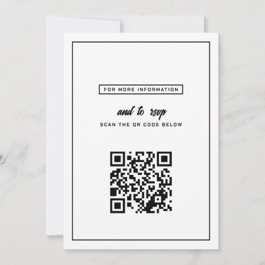 Invitation Mariage photo décontracté avec code QR (Dos)
