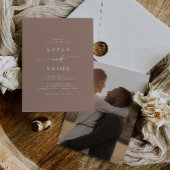 Invitation Mariage photo Décontracté Boho Chic Neutral Taupe