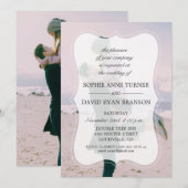 Invitation Mariage photo défraîchi géométrique moderne (Devant / Derrière)