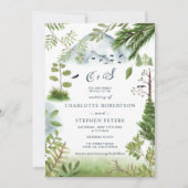 Invitation Mariage photo des initiales du pin d'hiver (Devant)