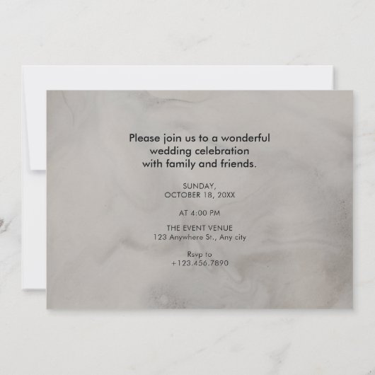 Invitation Mariage photo design noir et blanc (Dos)