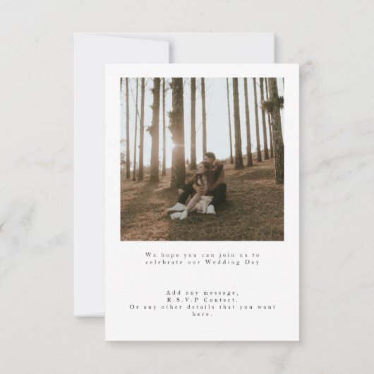 Invitation Mariage photo double élégant (Dos)