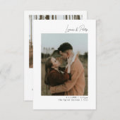 Invitation Mariage photo double élégant (Devant / Derrière)