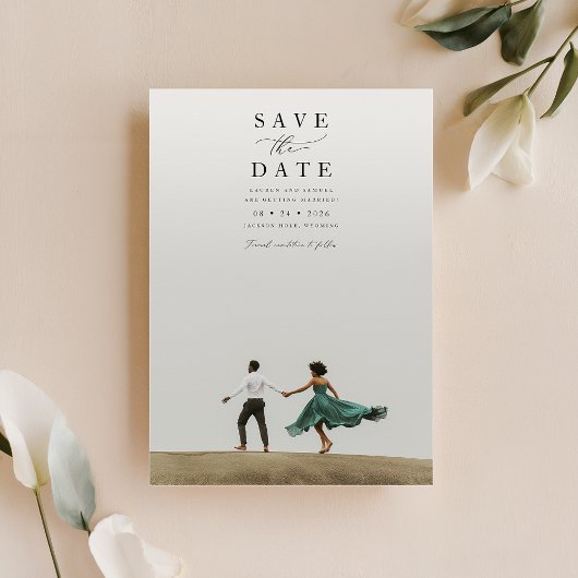 Invitation Mariage photo double face minimal Enregistrer la d