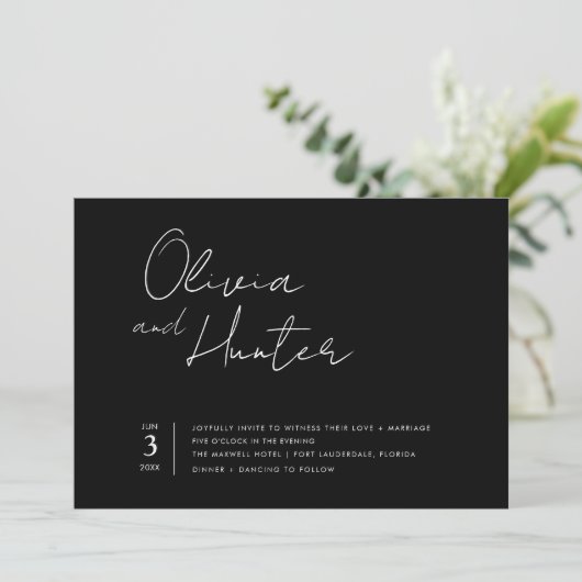 Invitation Mariage photo du code QR moderne (Debout devant)