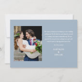 Invitation Mariage photo Dusty Blue And Gold Monogram 2 (Dos)