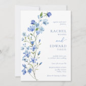 Invitation Mariage photo Dusty Blue Fleur sauvage (Devant)